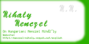 mihaly menczel business card